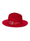 Красная фетровая шляпа с крокодиловой вставкой Красная фетровая шляпа с крокодиловой вставкой
