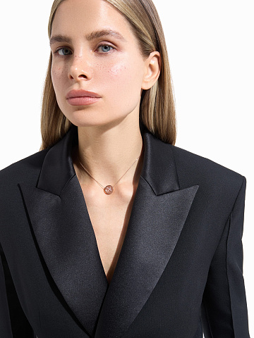 Колье с кулоном с буквой X из розового золота с горным хрусталем, 2