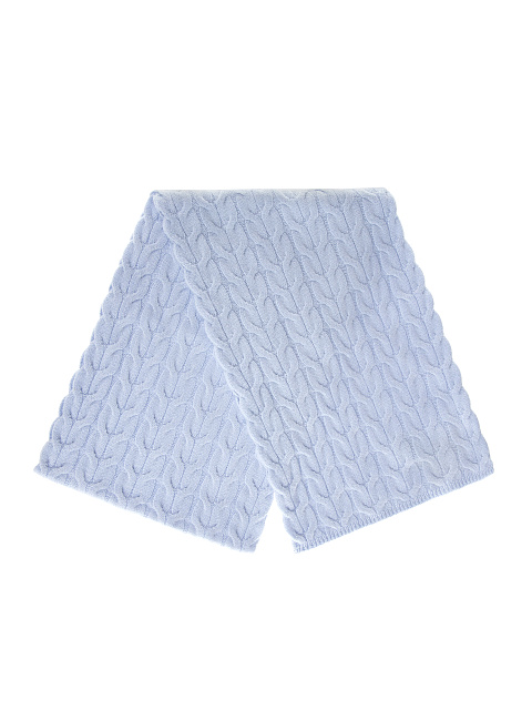 Голубой кашемировый шарф с косами, 2 Голубой кашемировый шарф с косами, 2