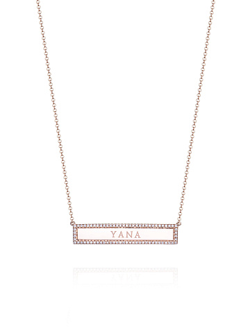 Колье с кулоном "Yana" из розового золота и бриллиантов круглой огранки, 1