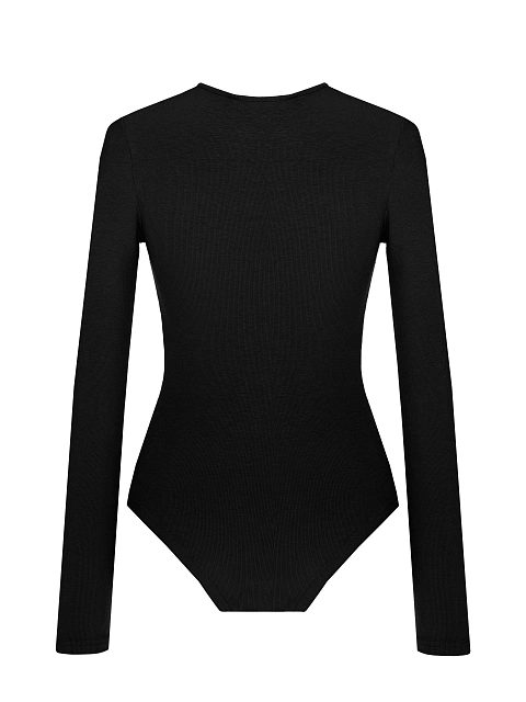 Черное боди из хлопка с длинным рукавом, 2