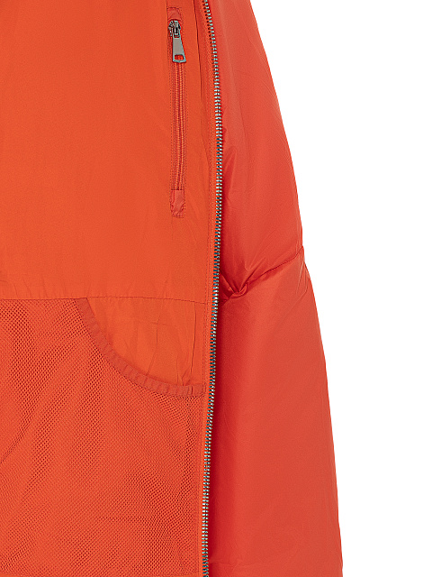 Красный унисекс пуховик с капюшоном, 5