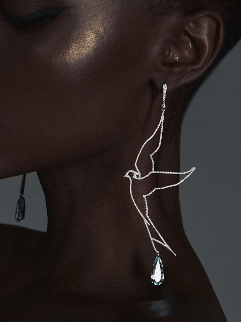 Серьги из белого золота с аквамаринами и бриллиантами, 2