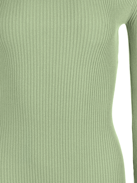 Зеленое трикотажное платье-макси, 3