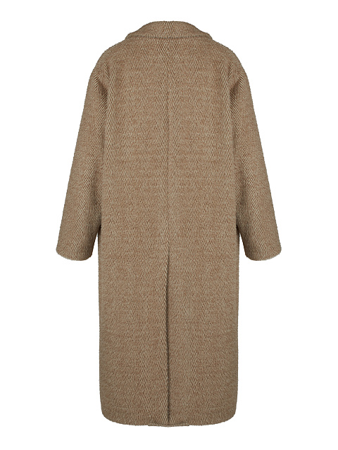 Коричневое однобортное пальто из шерсти и ангоры, 2