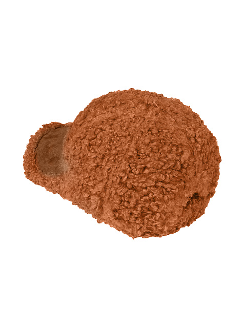 Рыжая кепка из эко-меха с вышивкой LY, 3 Рыжая кепка из эко-меха с вышивкой LY, 3