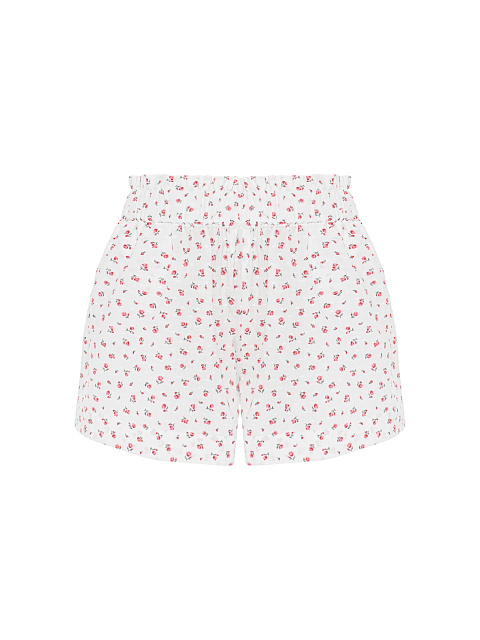 Белый костюм из муслина с красным цветочным принтом, 5