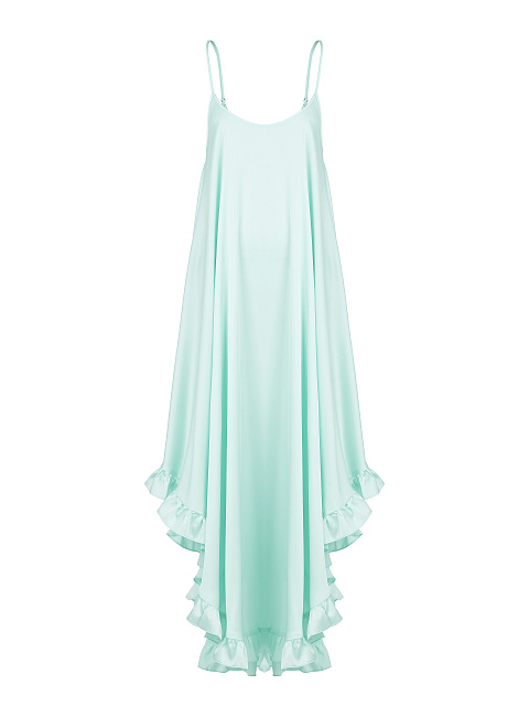 Светло-мятный сарафан из вискозы с рюшами, 1