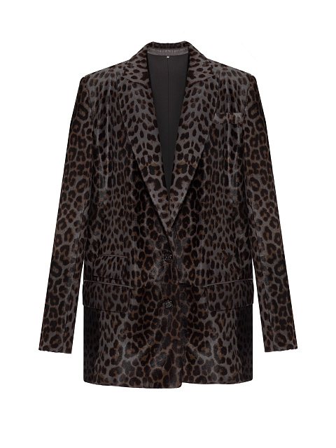 Сине-коричневый леопардовый жакет, 1