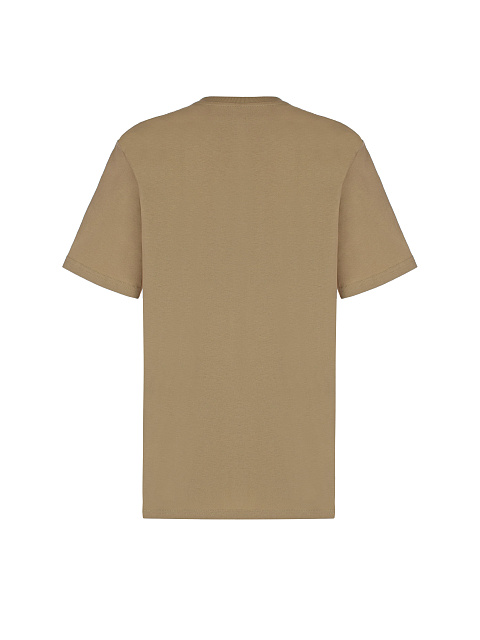 Коричневая хлопковая футболка со стразами, 2