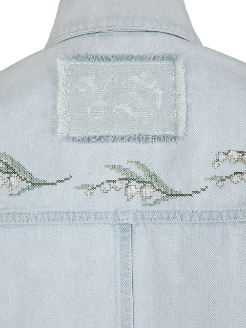 Голубая джинсовая куртка с вышивкой, 3 Голубая джинсовая куртка с вышивкой, 3