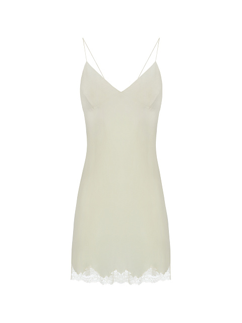 Бежевое кружевное платье с бахромой, 3