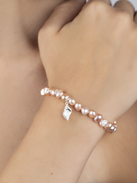 Серебряный браслет с жемчугом, 2