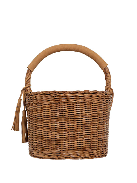 Бежевая сумка-корзина с двумя крышками, 1