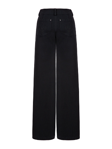 Расклешенные черные джинсы из хлопка, 2