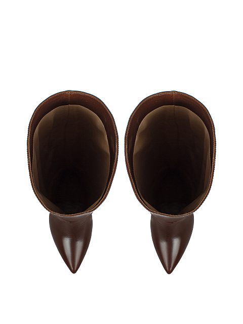 Коричневые кожаные сапоги на шпильке, 4 Коричневые кожаные сапоги на шпильке, 4