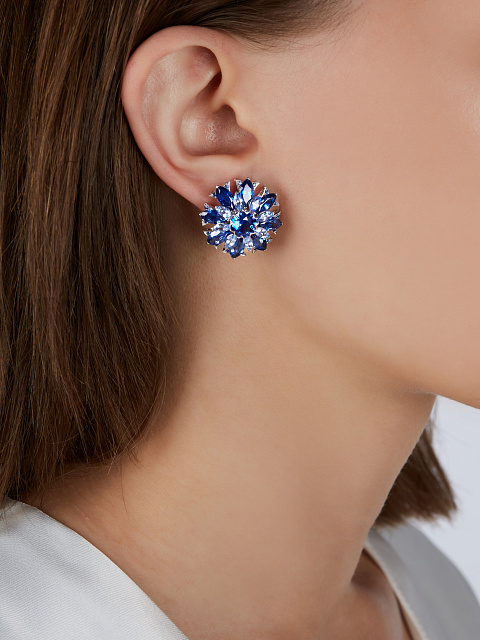 Пусеты из белого золота с сапфирами, 7 Пусеты из белого золота с сапфирами, 7