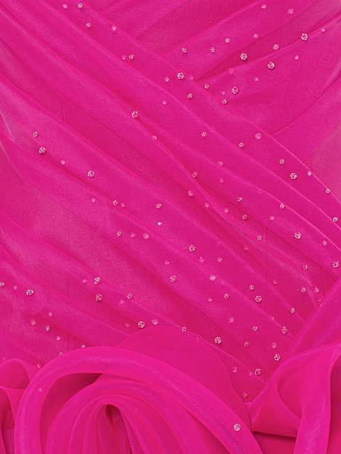 Платье-макси из органзы цвета фуксии, 3