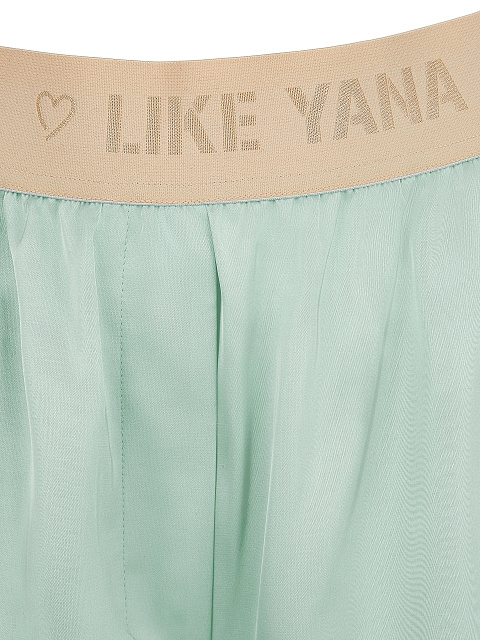 Мятная шелковая пижама с белым кантом, 5