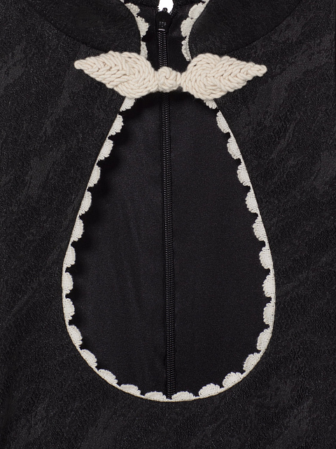 Черное платье-миди из жаккарда, 4