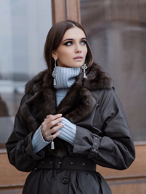 Коричневый тренч на подкладке из соболя, 11 Коричневый тренч на подкладке из соболя, 11