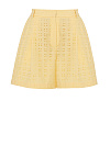 Шорты из желтого шитья, пояс на молнии с резинкой, карманы