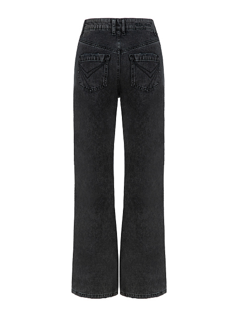 Расклешенные темно-серые джинсы из хлопка, 3