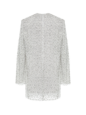 Белое платье-мини с кристаллами, 2