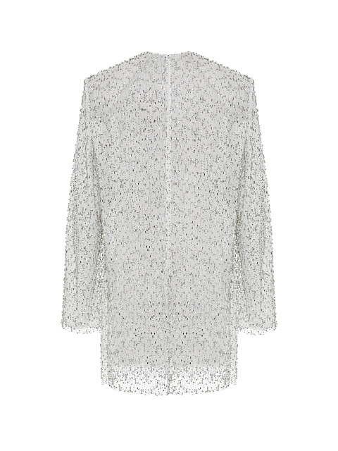 Белое платье-мини с кристаллами, 2