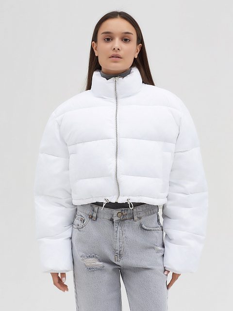 Белый укороченный пуховик, 7