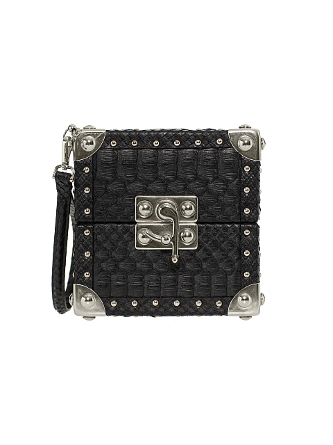 Черная сумка-куб из кожи питона, 1