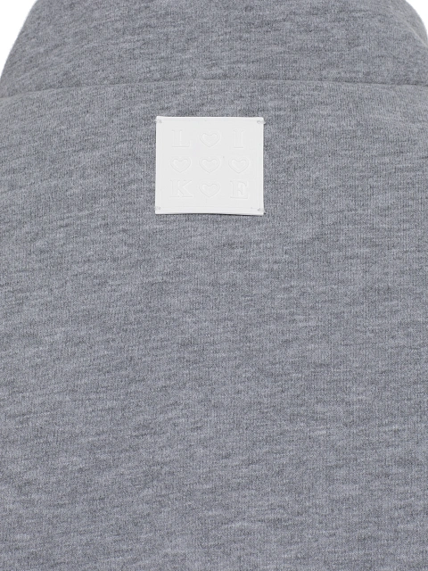 Серый костюм из футера с юбкой-мини, 7