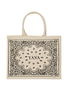 Сумка-шоппер из канваса с черным узором пэйсли Сумка-шоппер из канваса с черным узором пэйсли