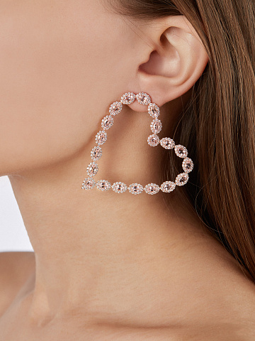 Серьги в форме сердец из розового золота с морганитами и бриллиантами, 2