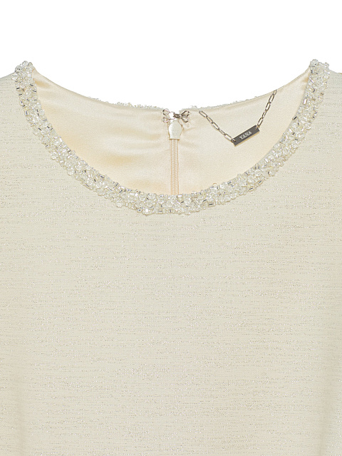 Молочный костюм из жакета и юбки-миди с бахромой из бисера, 4 Молочный костюм из жакета и юбки-миди с бахромой из бисера, 4