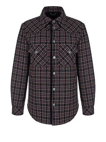 Черная куртка в клетку с подкладом из овчины, 1