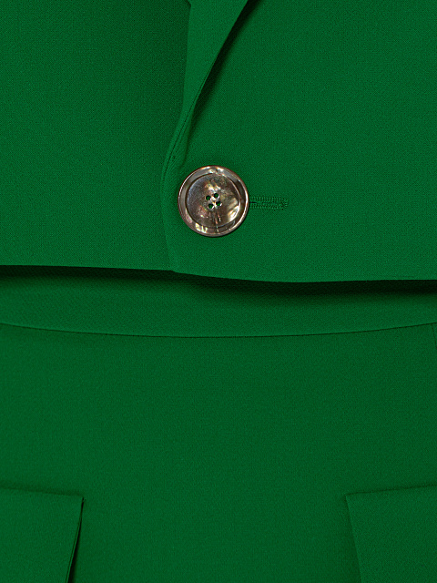 Зеленый костюм-двойка с юбкой-миди, 4