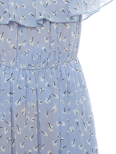 Лиловое шифоновое платье-миди с открытыми плечами, 3