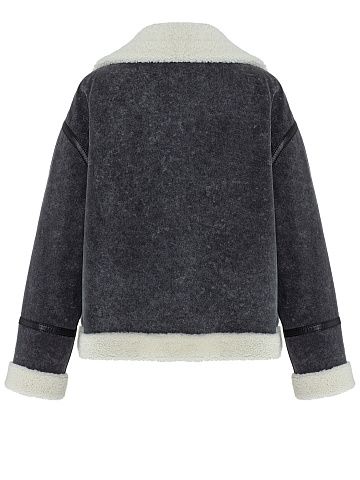 Куртка из вареного денима с мехом, 2