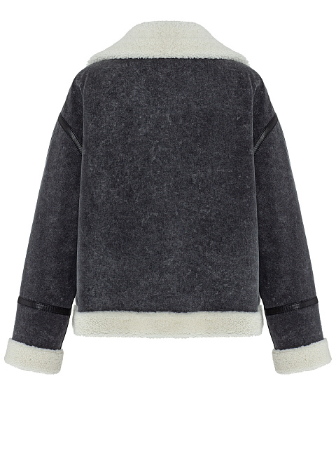 Куртка из вареного денима с мехом, 2