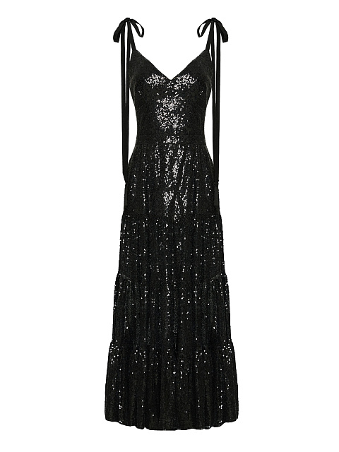 Черное платье-сарафан в пайетках, 1 Черное платье-сарафан в пайетках, 1