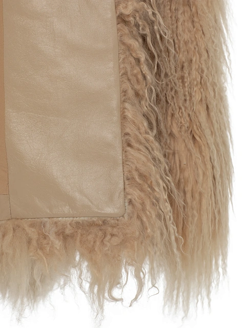 Бежевая короткая шуба из меха ламы, 7 Бежевая короткая шуба из меха ламы, 7