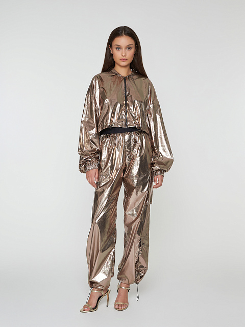 Золотистый костюм-двойка из бомбера и брюк-карго, 6 Золотистый костюм-двойка из бомбера и брюк-карго, 6