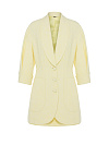 Костюм из светло-желтого твида, жакет удлиненный, рукав 3/4, юбка мини Костюм из светло-желтого твида, жакет удлиненный, рукав 3/4, юбка мини