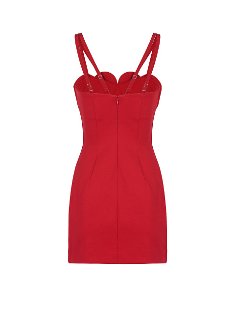 Красное платье-мини с сердцами на лифе, 2