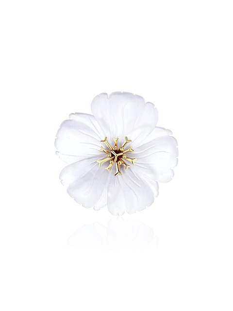 Кольцо с цветком из резного кварца, 4