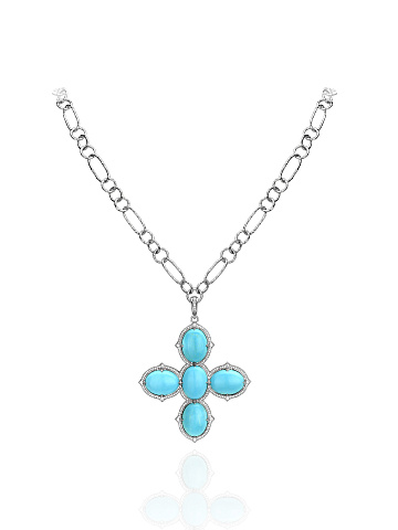 Колье с кулоном из серебра и бирюзы, 1