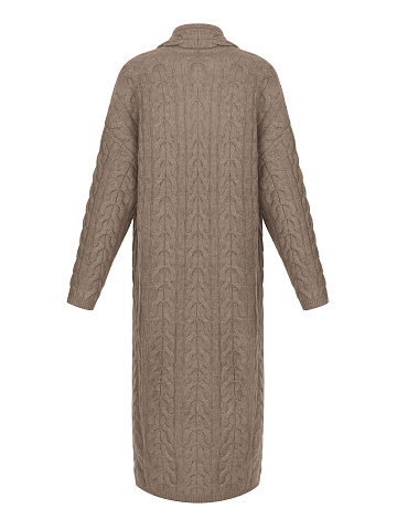 Коричневое вязаное кашемировое пальто, 2