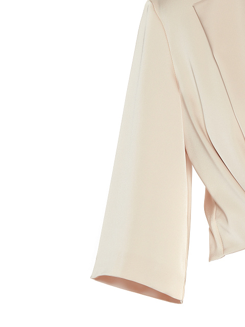 Бежевая укороченная блузка на завязках, 3