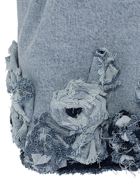 Голубое платье-мини из денима с розами, 4 Голубое платье-мини из денима с розами, 4